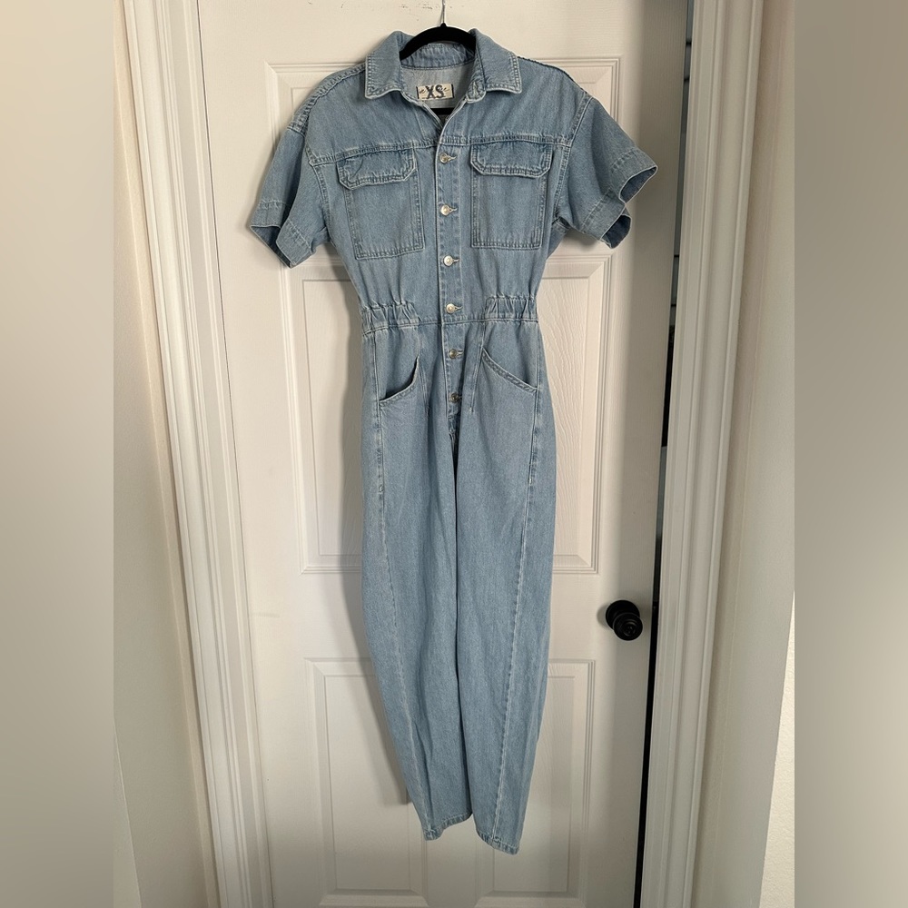 Free people denim jumpsuit